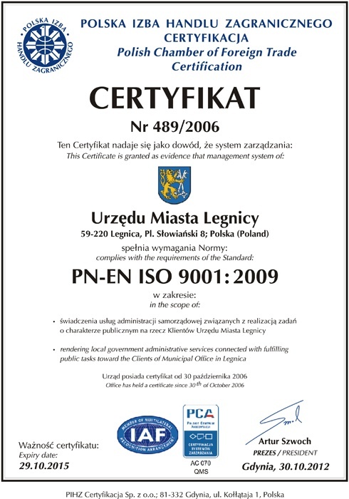 Certyfikat nr 489/2006