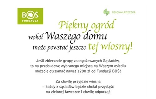 Warto przystąpić do akcji Fundacji BOŚ „Zielona Ławeczka”