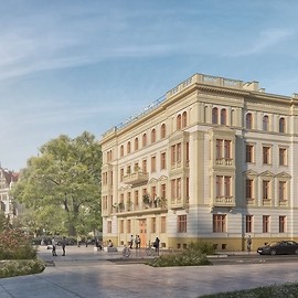 powiększ zdjęcie: W Dresdner Banku powstaje parkowa rezydencja