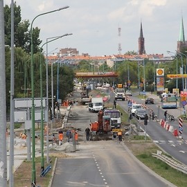 Trwa przebudowa alei Piłsudskiego na jezdni południowej