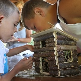 powiększ zdjęcie: Legniczanie budowali domki dla owadów