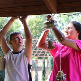 powiększ zdjęcie: Legniczanie budowali domki dla owadów