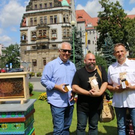 powiększ zdjęcie: Mamy pierwszy miód z pasieki miejskiej
