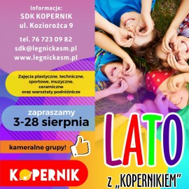 Spółdzielczy Dom Kultury Kopernik zaprasza na warsztaty wakacyjne