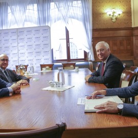 powiększ zdjęcie: Prezydent Legnicy spotkał się z Rektorem Elektem Politechniki Wrocławskiej