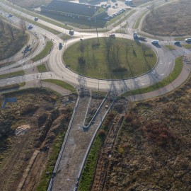 Budowa nowego układu komunikacyjnego na zdjęciach z drona