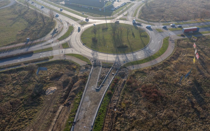 Budowa nowego układu komunikacyjnego na zdjęciach z drona