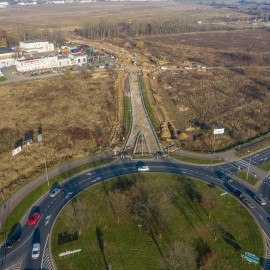 powiększ zdjęcie: Budowa nowego układu komunikacyjnego na zdjęciach z drona