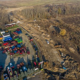 powiększ zdjęcie: Budowa nowego układu komunikacyjnego na zdjęciach z drona