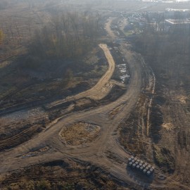 powiększ zdjęcie: Budowa nowego układu komunikacyjnego na zdjęciach z drona
