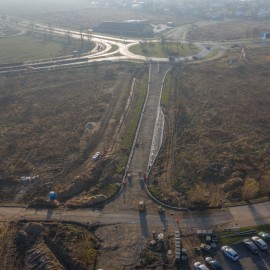 powiększ zdjęcie: Budowa nowego układu komunikacyjnego na zdjęciach z drona