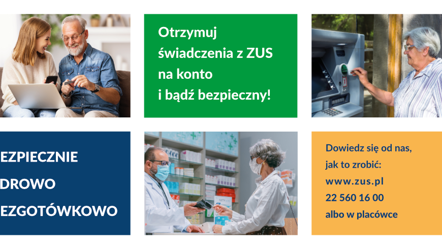 Kampania dla klientów ZUS. Bezpiecznie, zdrowo, bezgotówkowo