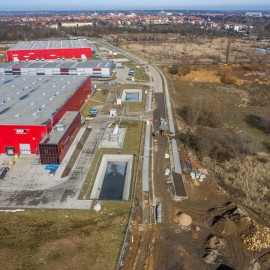 powiększ zdjęcie: Zobacz jak budowana jest droga łącząca teren inwestycyjny z obwodnicą zachodnią
