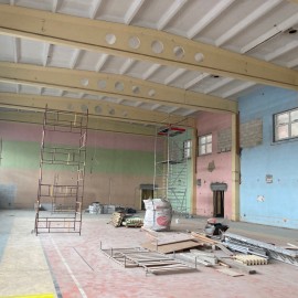 powiększ zdjęcie: Przebudowa sali gimnastycznej dla ZPS. Zobacz jak przebiegają prace