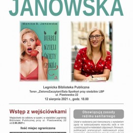 Zapraszamy na spotkanie z legnicką pisarką Moniką B. Janowską