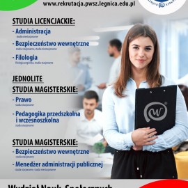 Wydział Nauk Społecznych i Humanistycznych PWSZ w Legnicy zaprasza na studia