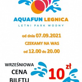 powiększ zdjęcie: W Legnickim Parku Wodnym Aquafun we wrześniu czeka nas jeszcze moc atrakcji