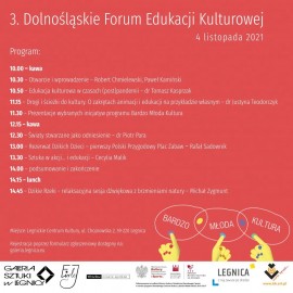 powiększ zdjęcie: Dolnośląskie Forum Edukacji Kulturowej odbędzie się w Legnicy. Zapisz się