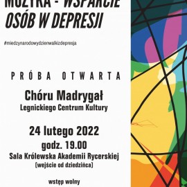 powiększ zdjęcie: Światowy Dzień Walki z Depresją z Chórem Madrygał. Przyjdź na ich próbę