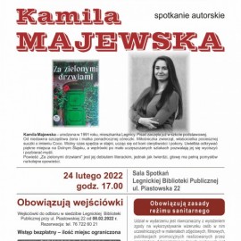 powiększ zdjęcie: Zapraszamy w czwartek na spotkanie z legnicka pisarką Kamilą Majewską