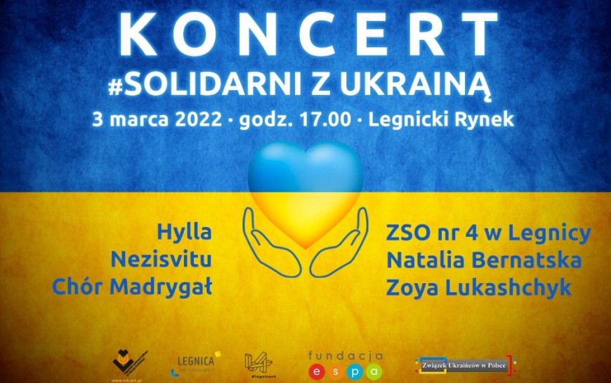 #SolidarnizUkrainą. Przyjdź w czwartek na koncert dla Ukrainy