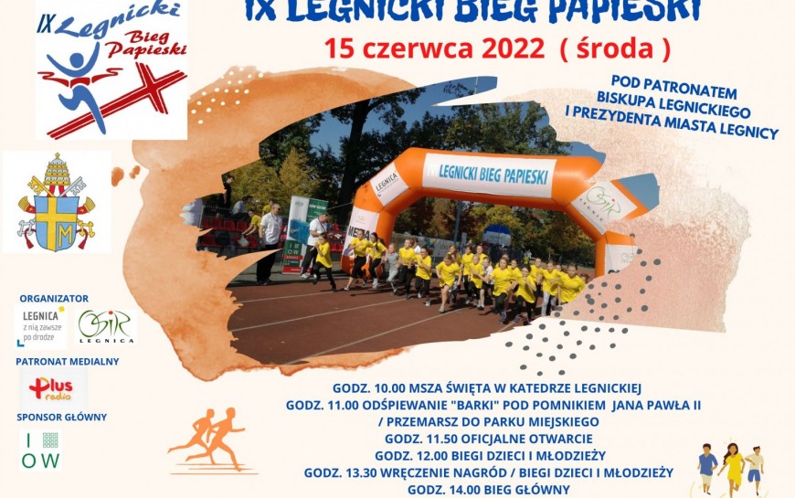 Pobiegnij w Biegu Papieskim. Start w środę 15 czerwca w parku Miejskim