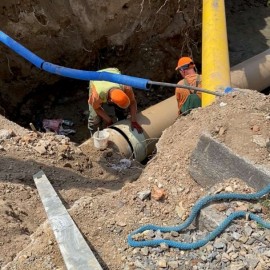 powiększ zdjęcie: Przebudowa Placu Słowiańskiego. Powstaje wielki zbiornik retencyjny