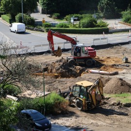 powiększ zdjęcie: Przebudowa Placu Słowiańskiego. Powstaje wielki zbiornik retencyjny