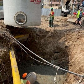 powiększ zdjęcie: Przebudowa Placu Słowiańskiego. Powstaje wielki zbiornik retencyjny