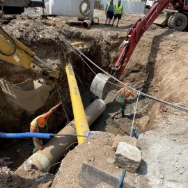 powiększ zdjęcie: Przebudowa Placu Słowiańskiego. Powstaje wielki zbiornik retencyjny