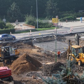 powiększ zdjęcie: Przebudowa placu Słowiańskiego. Prace w przejściu podziemnym