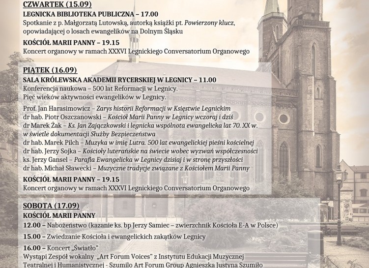 Jubileusz 500 – lat Reformacji w Legnicy