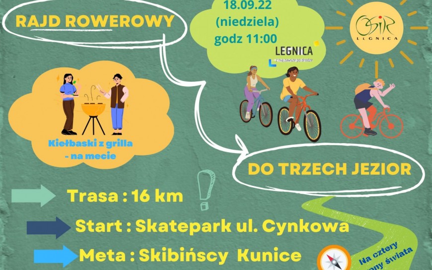 Wsiądź na rower i ruszaj do trzech jezior. Zapraszamy w niedzielę na rajd