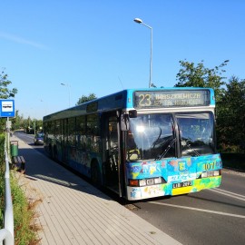 powiększ zdjęcie: Dzieci pomalowały pięknie autobus z okazji Dnia bez Samochodu