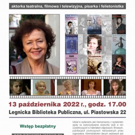 Zapraszamy na spotkanie ze znaną aktorką i pisarką  Joanną Szczepkowską