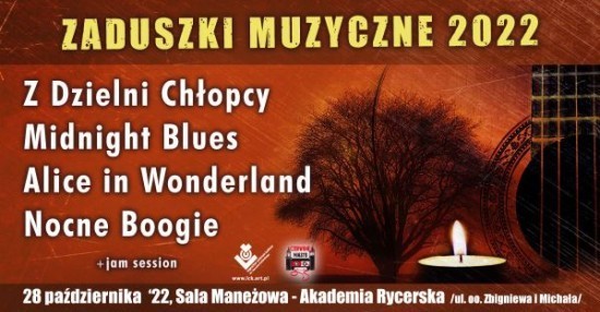 Zapraszamy na Zaduszki Muzyczne. Zagrają zespoły rockowo-bluesowe