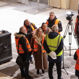 powiększ zdjęcie: Prezydent spotkał się z mediami w powstającym Centrum Witelona