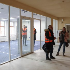 powiększ zdjęcie: Prezydent spotkał się z mediami w powstającym Centrum Witelona