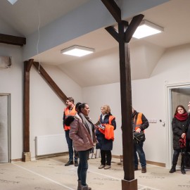 powiększ zdjęcie: Prezydent spotkał się z mediami w powstającym Centrum Witelona