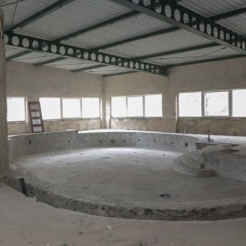 powiększ zdjęcie: Przebudowa basenu Bąbelek. Przygotowania do montażu stalowej niecki