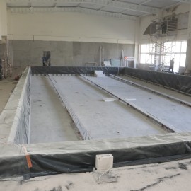 powiększ zdjęcie: Przebudowa basenu Bąbelek. Przygotowania do montażu stalowej niecki