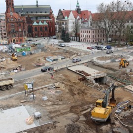 Przebudowa placu Słowiańskiego. Prace są mocno zaawansowane