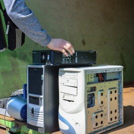 powiększ zdjęcie: Wymienialiśmy sadzonki za elektrośmieci. To była udana akcja