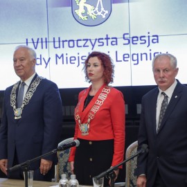 powiększ zdjęcie: Uroczysta sesja Rady Miejskiej Legnicy