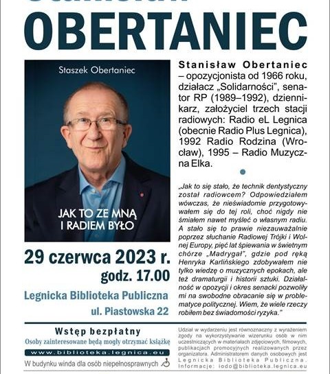 Zapraszamy na spotkanie autorskie ze Stanisławem Obertańcem