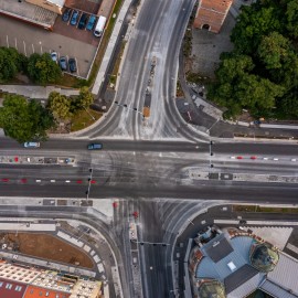 powiększ zdjęcie: Przebudowa ul. Pocztowej. Warstwa ścieralna asfaltu już położona