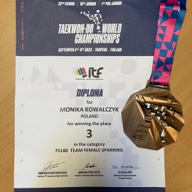 powiększ zdjęcie: Medale i sukcesy Klubu Taekwon-do na XXII Mistrzostwach Świata w Finlandii