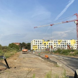 W związku z budową drogi od poniedziałku utrudnienia dla pieszych na Marynarskiej