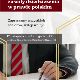 Spotkanie dla seniorów: Prawo spadkowe – zasady dziedziczenia w prawie polskim