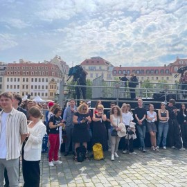 powiększ zdjęcie: Legniczanie podczas Europejskiego Święta Młodzieży w Dreźnie